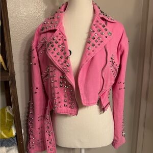 Pink Studded Women's Jacket